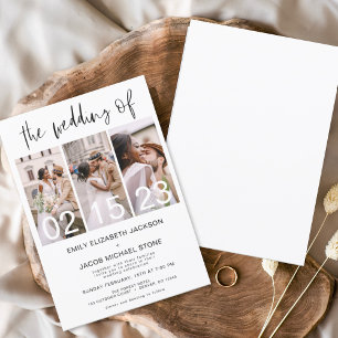 The Wedding of Photo Simple Minimalist White Invitation