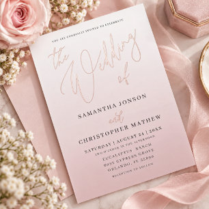 The Wedding Of Pink Gradient Gold Script