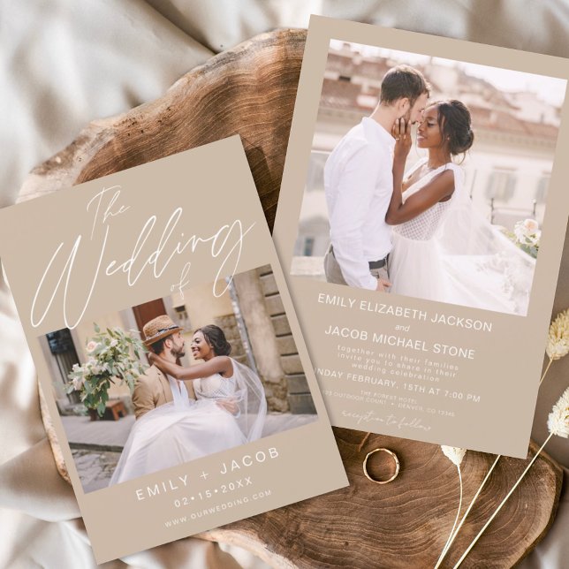 The Wedding of Two Photo Terracotta Invitation (Creator Uploaded)