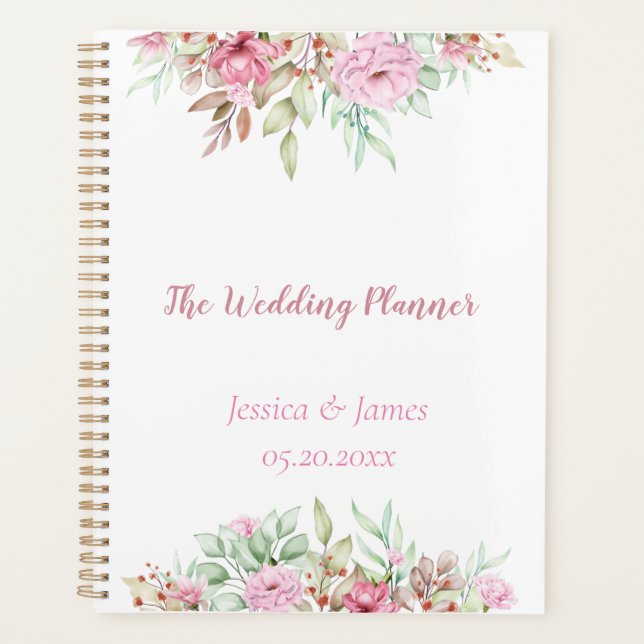 The Wedding Planner, Elegant Floral Sophisticated Planner (Front)