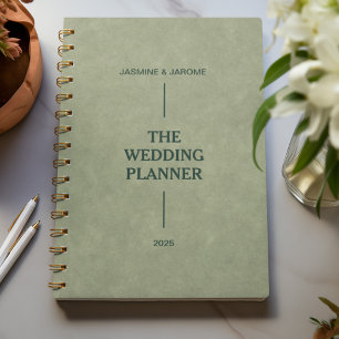 The Wedding Planner Green Leather Custom Name