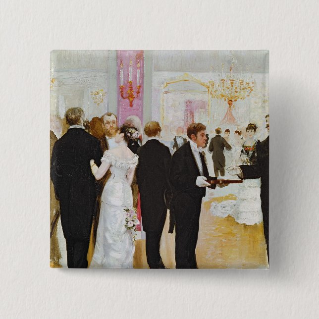 The Wedding Reception, c.1900 15 Cm Square Badge (Front)