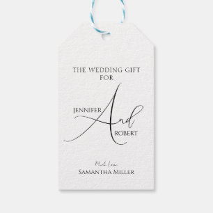 The Wedding Tag Custom White Black Calligraphy
