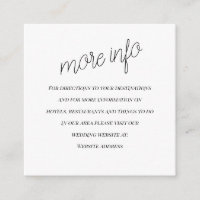 “the Wedding” Wedding Information Enclosure Card