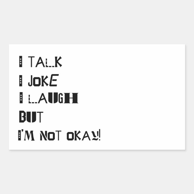 The Weight of Laughter – Mental Health Awareness Rectangular Sticker (Front)
