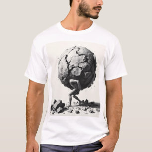 The Weight of the World – A Charcoal Depiction of T-Shirt