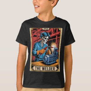 The Welder Welding Tarot Card Skeleton Funny T-Shirt