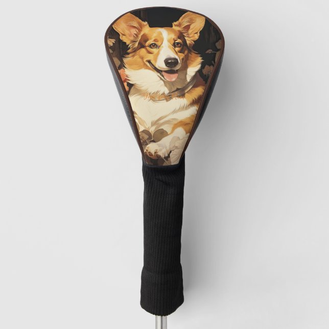 The Welsh Corgi Dog 001 - Odessa Leyendecker Golf Head Cover (Front)