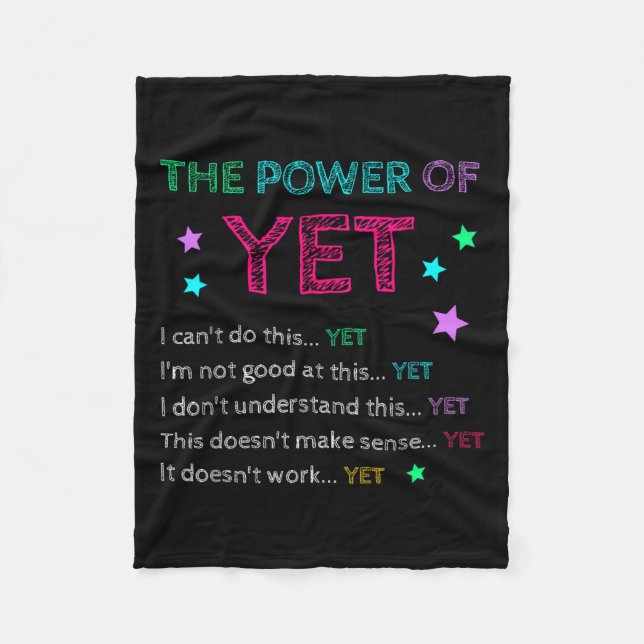 The Wer Of Yet Back To School Insrational Teacher  Fleece Blanket (Front)