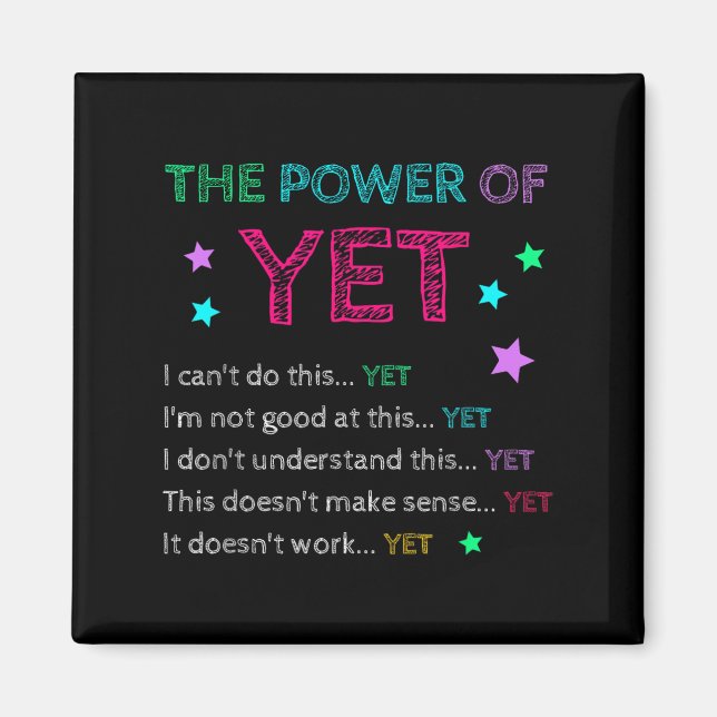 The Wer Of Yet Back To School Insrational Teacher  Magnet (Front)