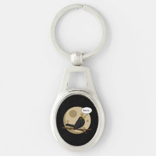 The Werebird - Blackbird Howling at the Moon Comic Key Ring