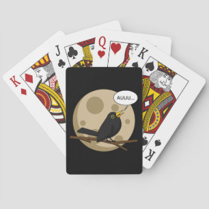 The Werebird - Blackbird Howling at the Moon Comic Playing Cards