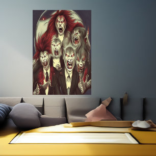 The werewolves family    AI Art Poster