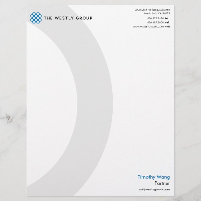 The Westly Group | Logos Business Card Custom Letterhead (Front)