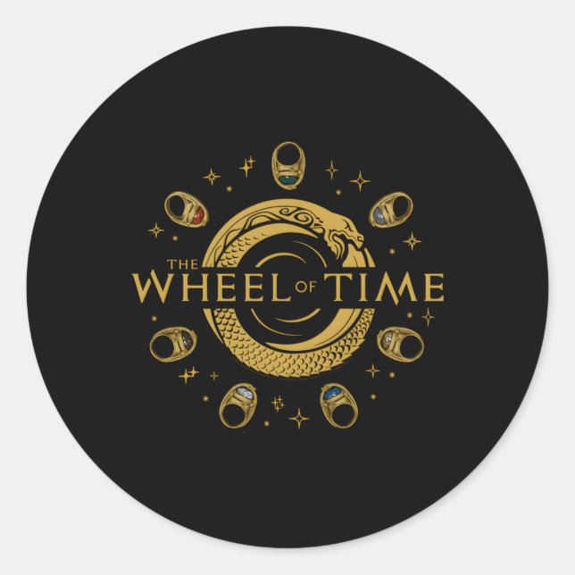 The Wheel Of Time Seven Rings Classic Round Sticker (Front)