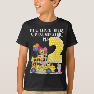 The Wheels On The Bus 2nd Birthday 2 Yrs Old Famil T-Shirt