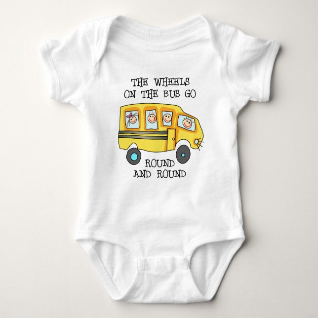 The Wheels On the Bus Baby Bodysuit (Front)
