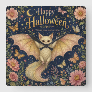 The Whimsical Winged Familiar Square Wall Clock