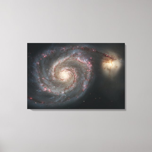 The whirlpool galaxy (M51) and companion galaxy Canvas Print (Front)