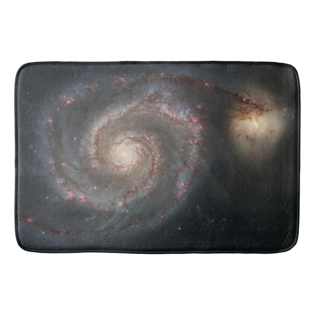 The Whirlpool Galaxy M51 & Companion in Space Bath Mat (Front)