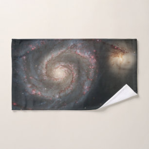 The Whirlpool Galaxy M51 & Companion in Space Hand Towel