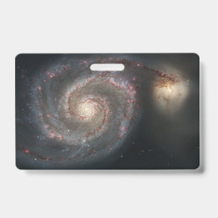 The Whirlpool Galaxy M51 & Companion in Space ID Badge