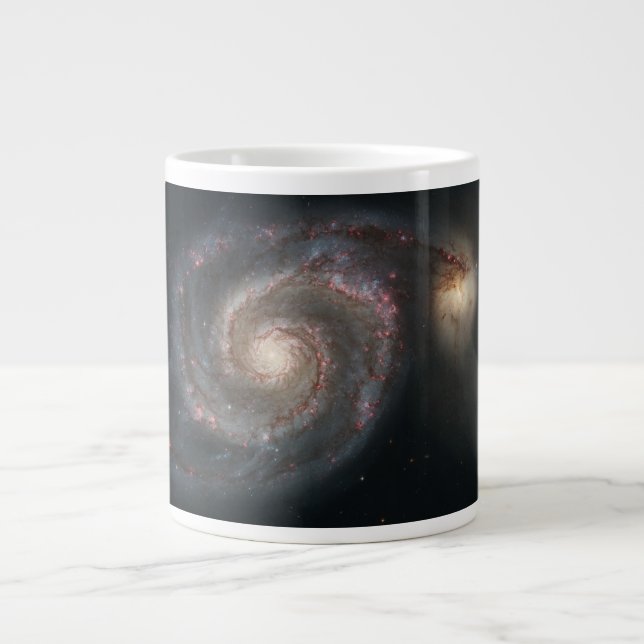 The Whirlpool Galaxy M51 & Companion in Space Large Coffee Mug (Front)