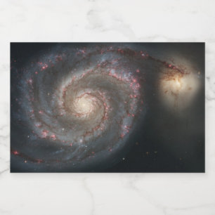 The Whirlpool Galaxy M51 & Companion in Space Sparkling Wine Label