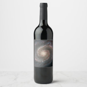 The Whirlpool Galaxy M51 & Companion in Space Wine Label