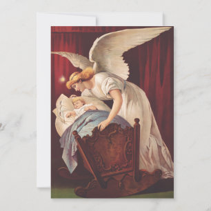 The whisper of angel near the cradle invitation