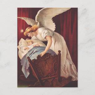The whisper of angel near the cradle postcard
