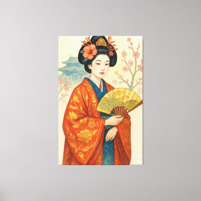 The Whisper of the Crimson Bloom Canvas Print (Front)