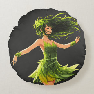 The Whisper of the Wind Round Cushion