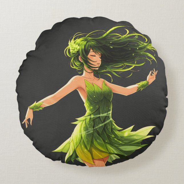 The Whisper of the Wind Round Cushion (Front)
