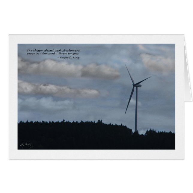 The Whisper of Wind - wind turbine card (Front Horizontal)