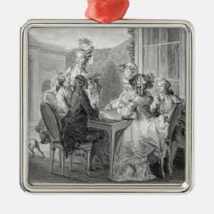 The Whist Party, 1783, engraved by Jean Dambrun (1 Metal Tree Decoration