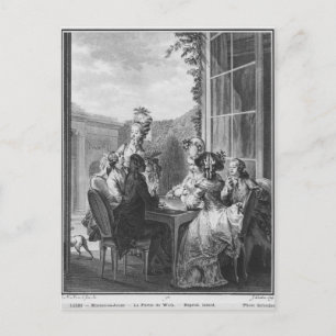The whist party, engraved by Jean Dambrun 1783 Postcard