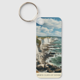 The White Cliffs Drawing   Dover England  Key Ring