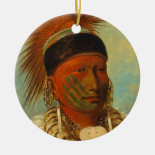 The White Cloud, Head Chief of the Iowas Ceramic Tree Decoration
