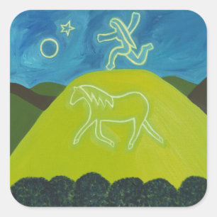 The White Horse in Somerset 2011 Square Sticker