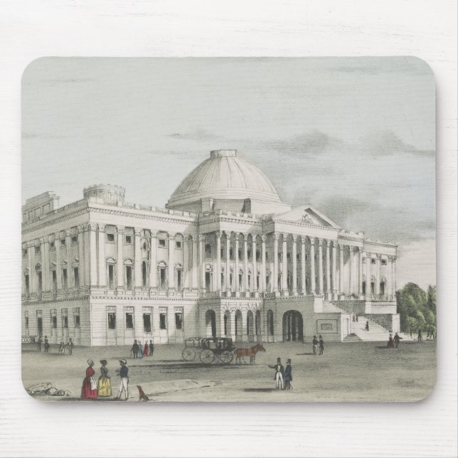 The White House, Capitol at Washington Lithograph Mouse Pad (Front)
