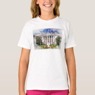 The White House in Washington DC in Watercolor T-Shirt
