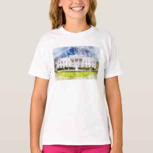 The White House in Washington DC Watercolor T-Shirt