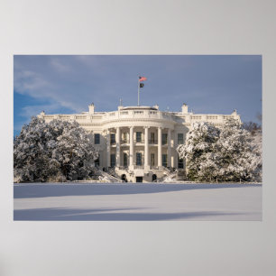 The White House in Winter Poster