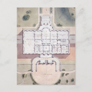 The White House President Washington D.C. Plan Postcard