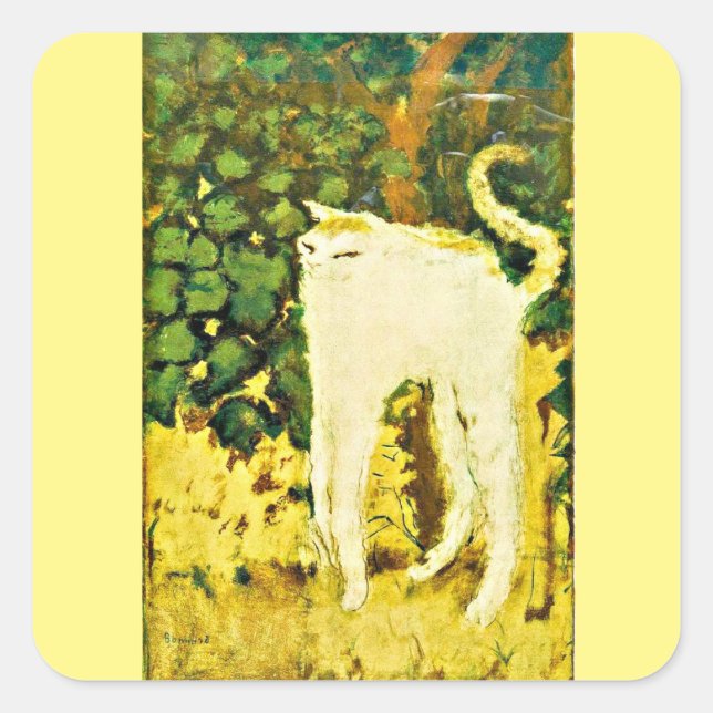 The White Kitten  Square Sticker (Front)