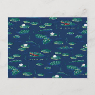 The White Lotus Alligator Lagoon Pattern Postcard