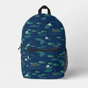 The White Lotus Alligator Lagoon Pattern Printed Backpack