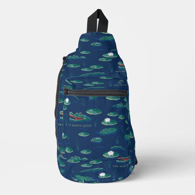 The White Lotus Alligator Lagoon Pattern Sling Bag (Front)