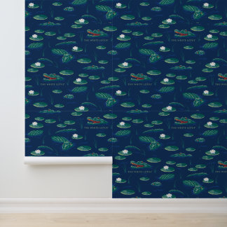 The White Lotus Alligator Lagoon Pattern Wallpaper